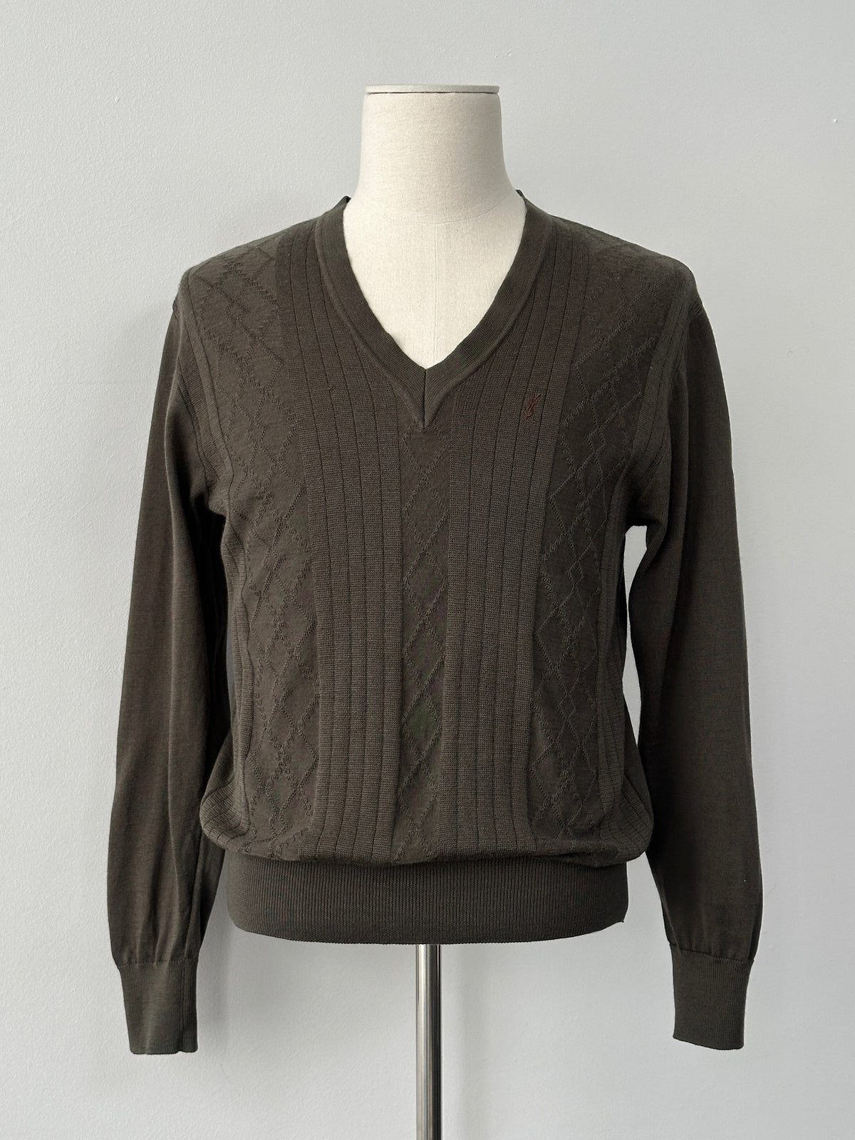 Yves Saint Laurent Tricots 1990s Pure Wool V Neck Jumper - S
