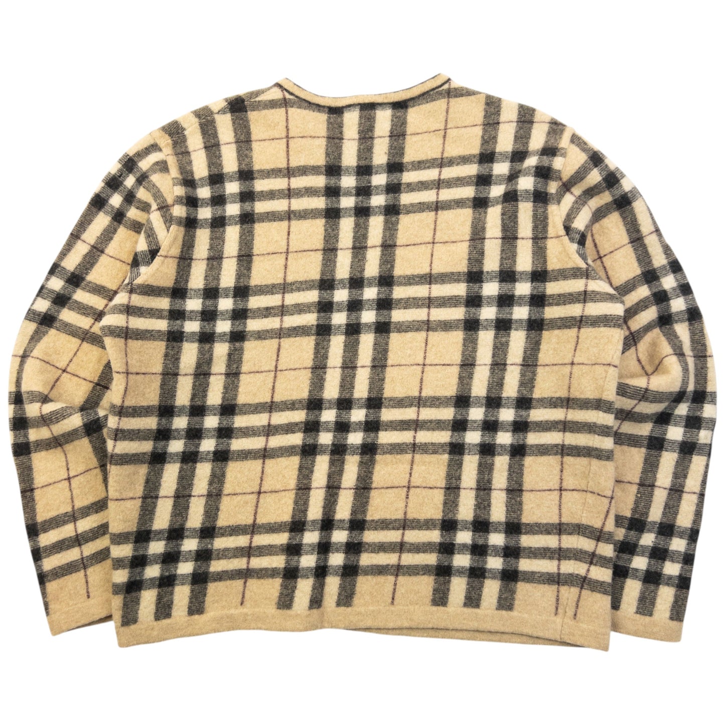 Vintage 2000s  Burberry Nova Check Wool Jumper Womens Size M | Medium, Beige