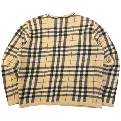 Vintage 2000s  Burberry Nova Check Wool Jumper Womens Size M | Medium, Beige