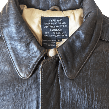 Avirex 'Visibility Perfect' 1988 A2 Leather Flight Jacket - S /M | S / M, Red