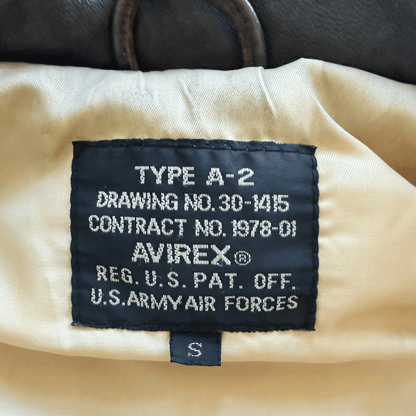 Avirex 'Pride of The Yanks' 90's A2 Leather Flight Jacket - S | S / M, Red