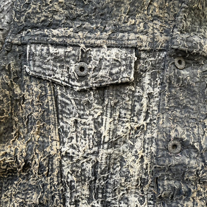 Boro Sashiko Distressed Denim Trucker Jacket - L