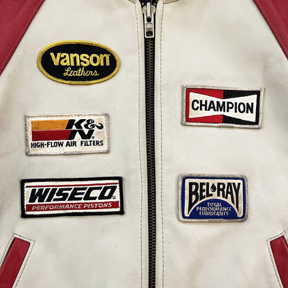 Vanson Leathers Race Team Leather Bomber Jacket - S