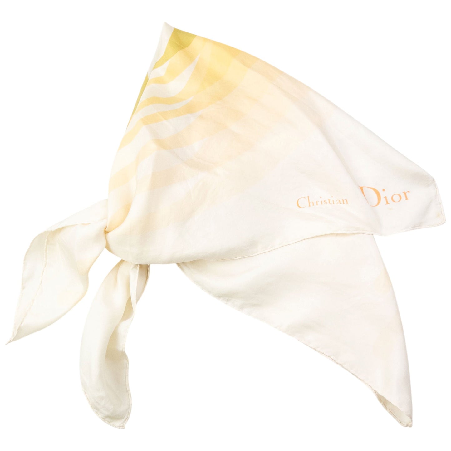 Vintage 2000s Dior Gradient Silk Scarf | O/S, Cream
