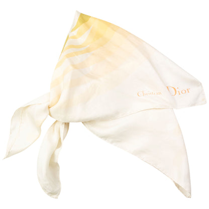 Vintage 2000s Dior Gradient Silk Scarf | O/S, Cream