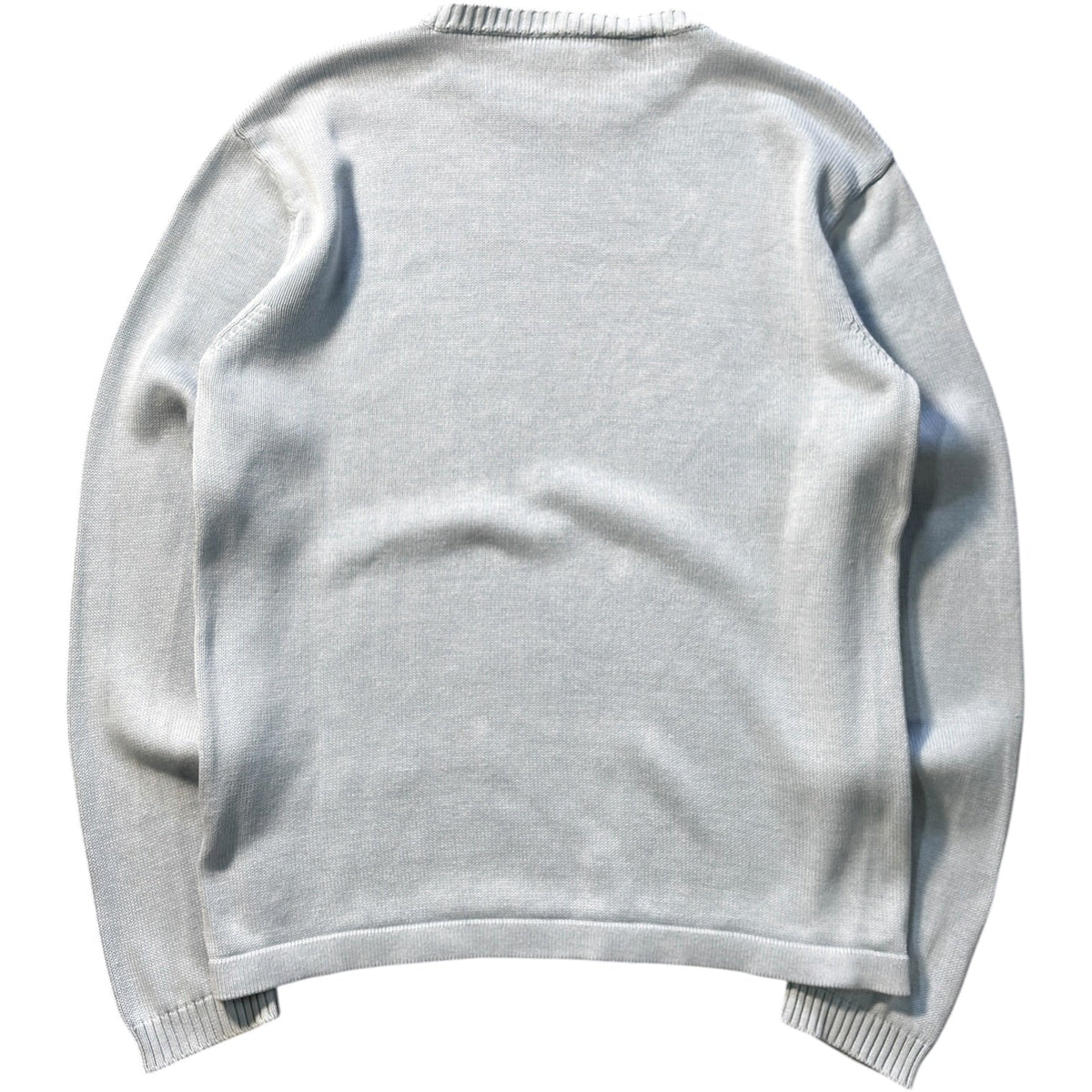 Armani Jeans 00’s Baby Blue Cotton Knit Jumper M | Medium, Multicoloured