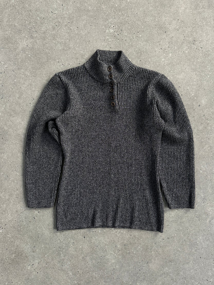 Sportmax Wool Fitted Ribbed Polo Jumper - S