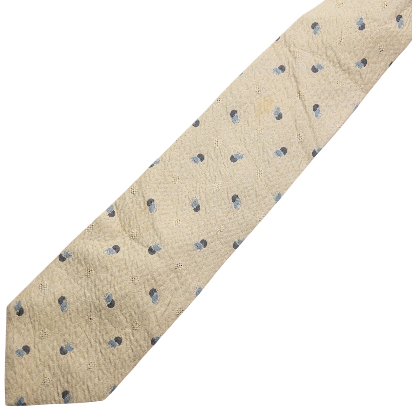 Vintage 90s Issey Miyake Pattern Silk Tie | O/S, Cream