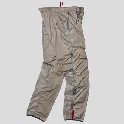 Prada Sport SS00 Transparent Panel Technical Nylon Trackpants - IT48