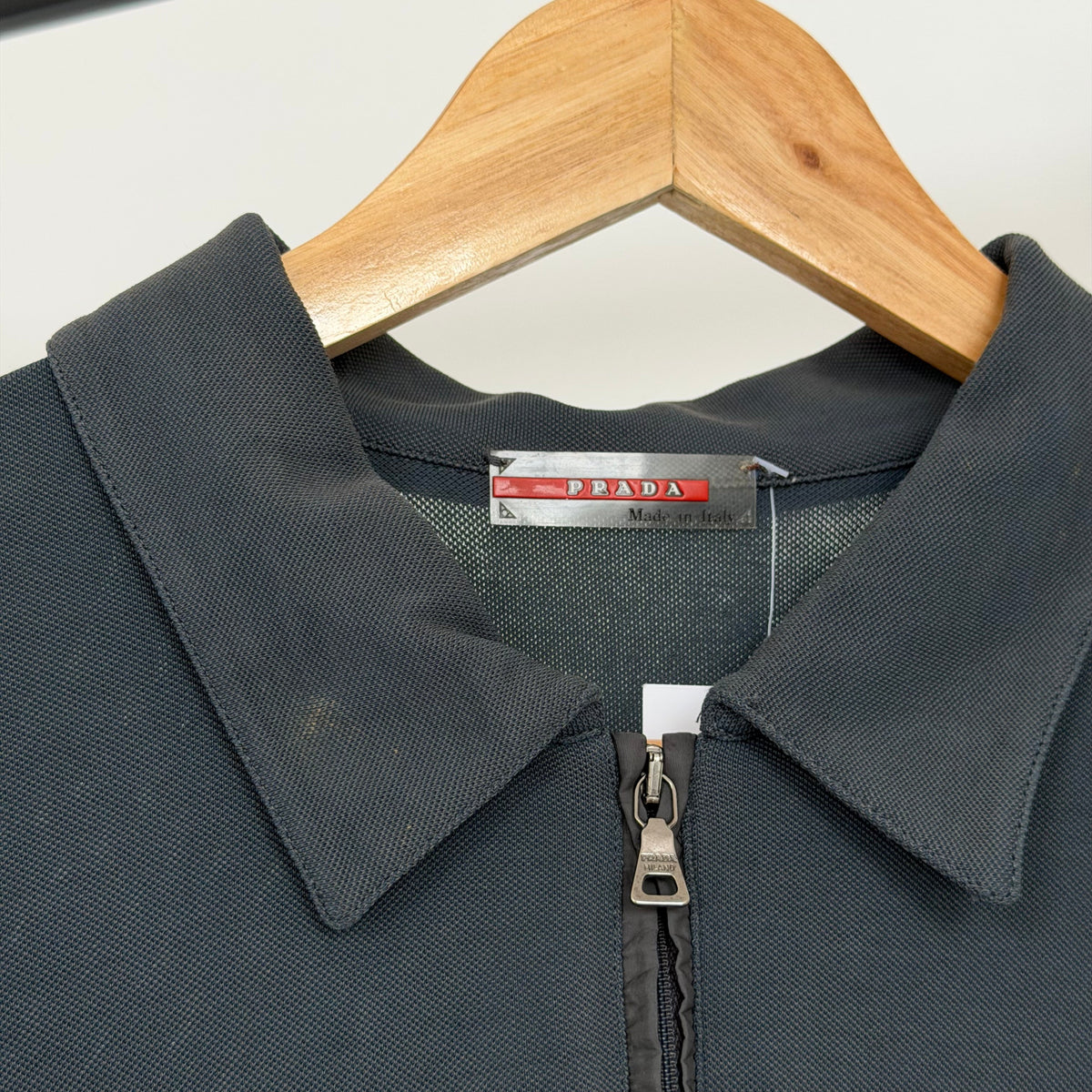 ss2000 prada sport rubber zipped polo | O/S, Red