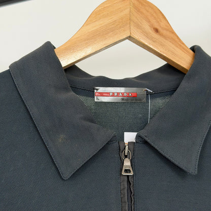 ss2000 prada sport rubber zipped polo | O/S, Red
