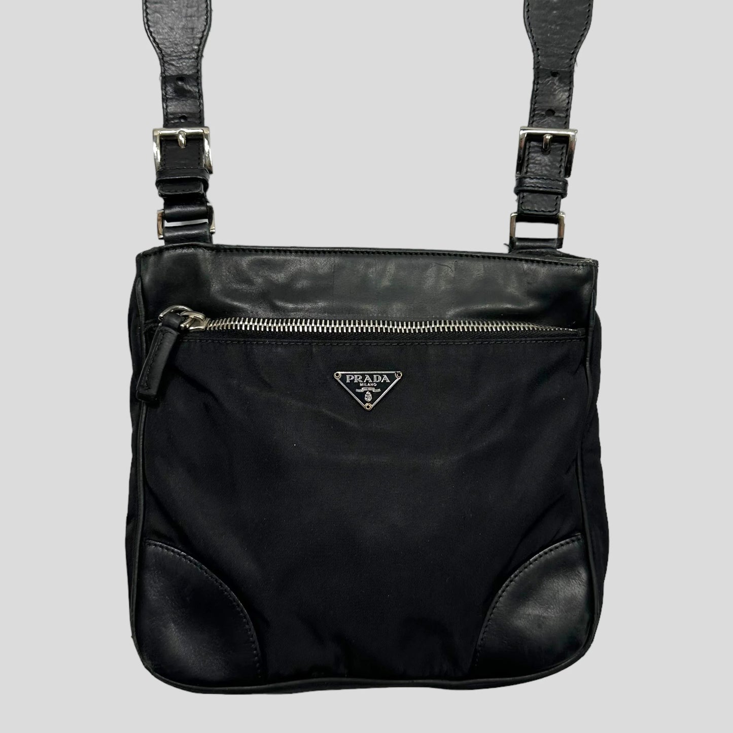 Prada Milano 00’s Nylon & Leather Crossbody Bag