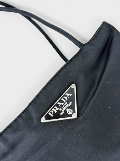 90s Prada Nylon Black Tote Bag | O/S, Black