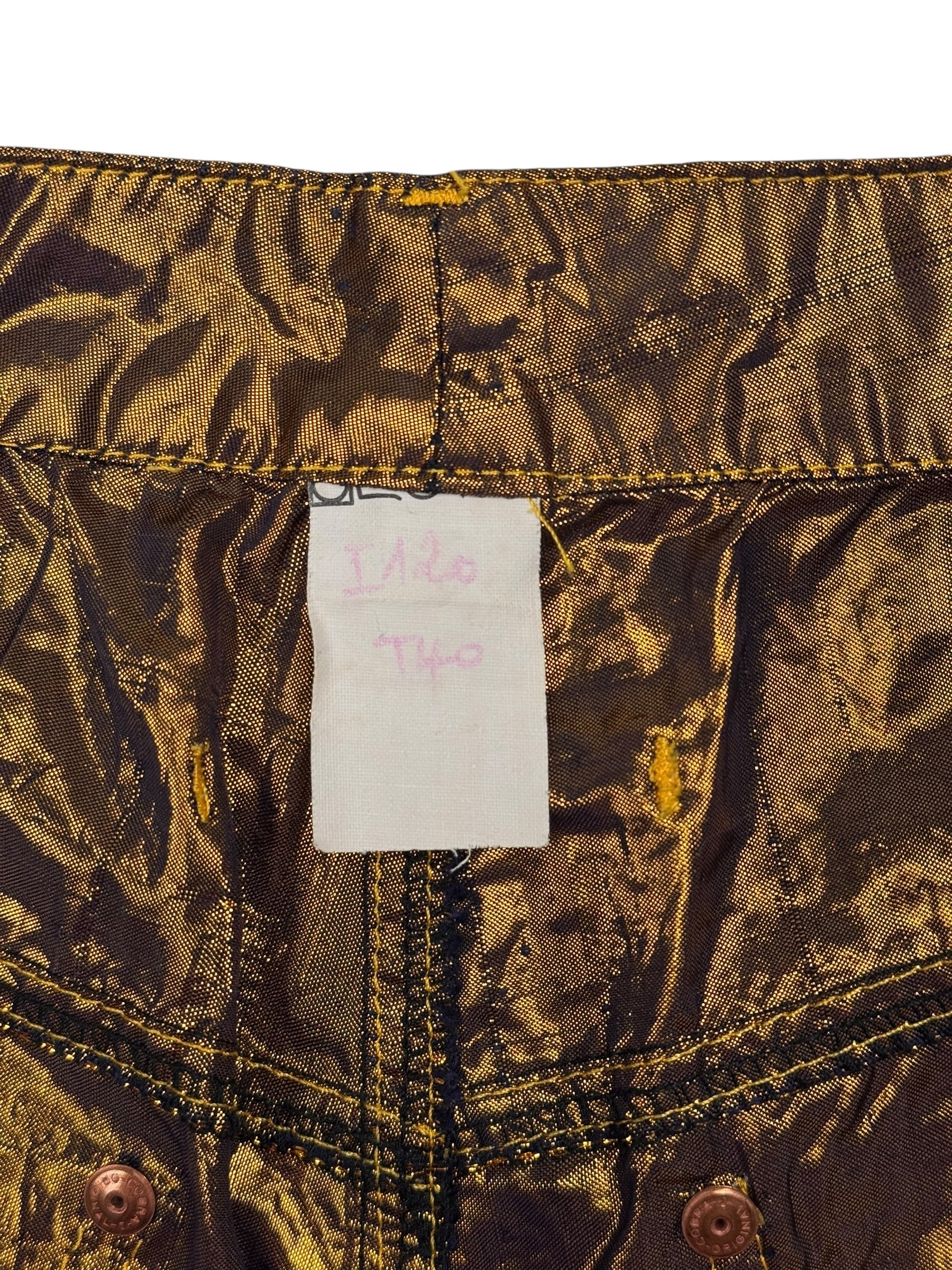 Jean Paul Gaultier c.F/W 1998 gold lamé trousers | 12, Gold