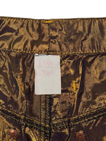Jean Paul Gaultier c.F/W 1998 gold lamé trousers | 12, Gold
