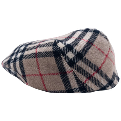Vintage 80s Burberry Nova Check Wool Flat-Cap Hat Size M