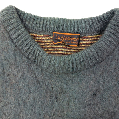 Vintage 70s YSL Yves Saint Laurent Wool Jumper Size S | Small, Grey, Red, Yellow