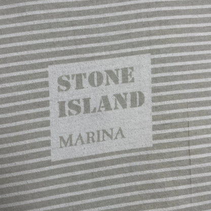 S/S 1986 Stone Grey Marina Spell Out Box Logo T-shirt