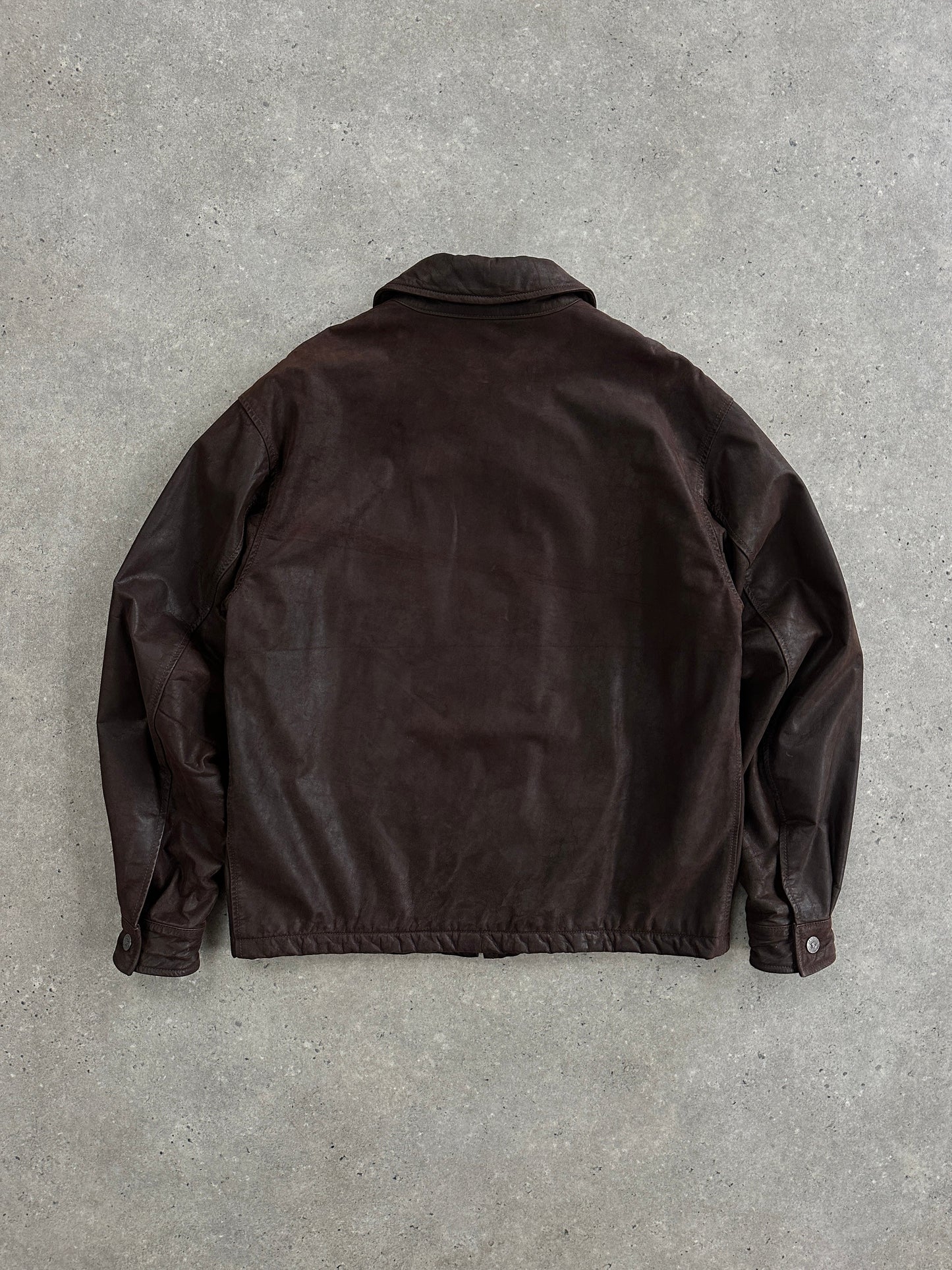 Versace Jeans Couture 1990s Boxy Leather Jacket - L