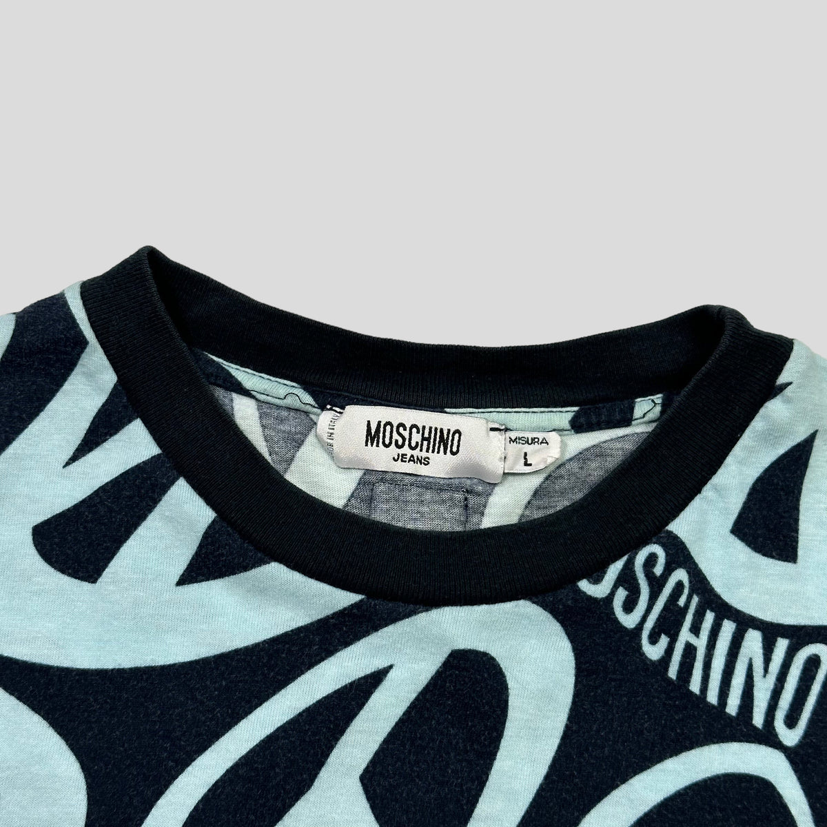 Moschino Jeans 00’s Melted Peace Logo T-shirt - S/M | Large, Navy