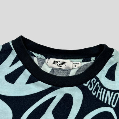Moschino Jeans 00’s Melted Peace Logo T-shirt - S/M | Large, Navy