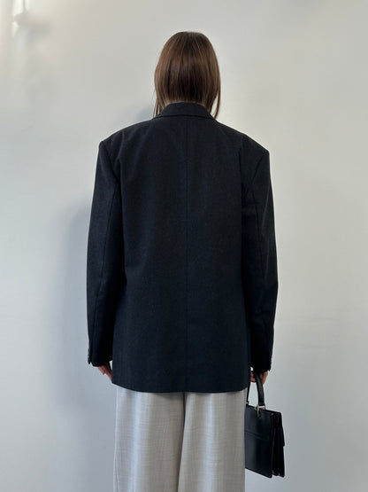 Italian Vintage Pure Wool Double Breasted Blazer - 40R/XL