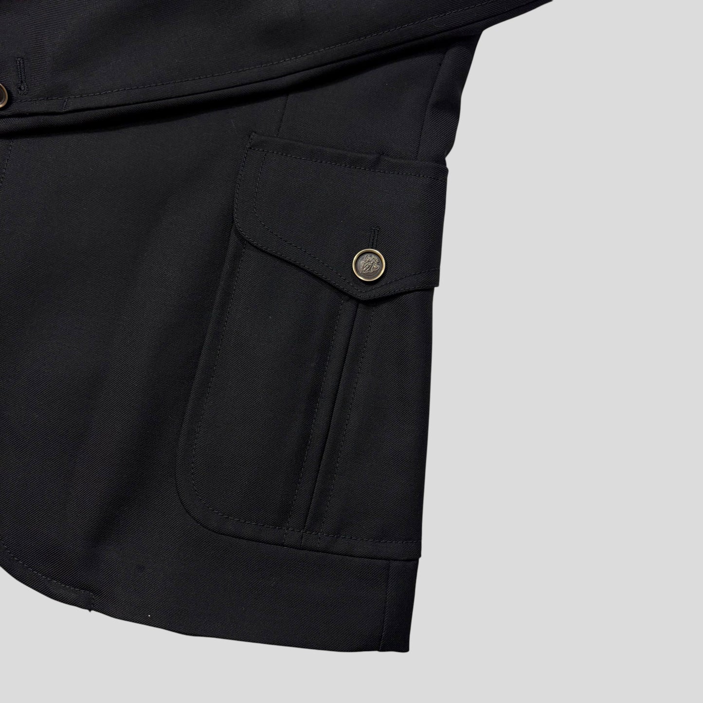 Gucci by Tom Ford 00’s Crest Button Wool Dinner Jacket - IT54 | Default Title, Black