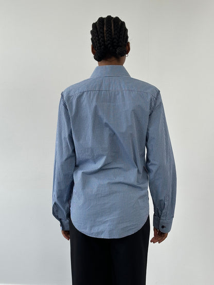 Armani Jeans 2000s Pure Cotton Gingham Reverse Stitch Shirt - M
