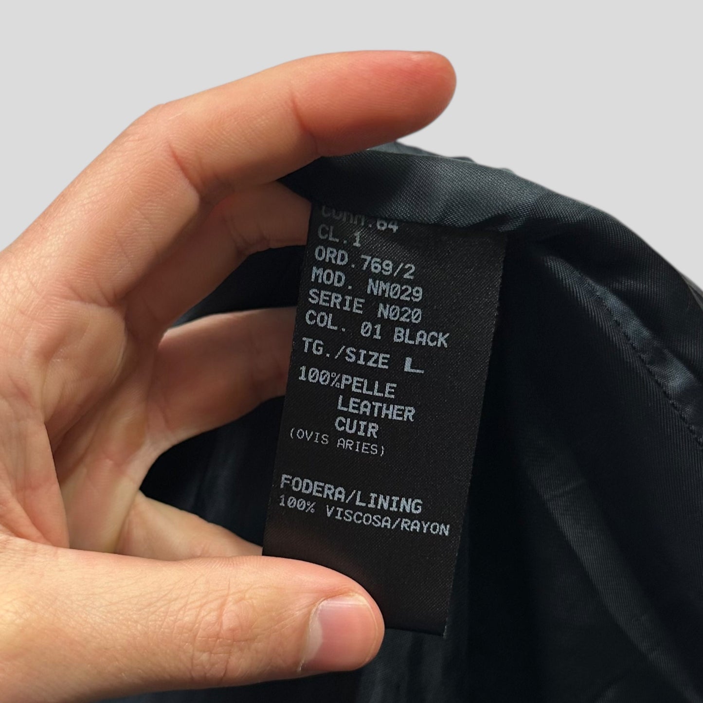 Neil Barrett 00’s Lambskin Leather Moto Puffer Jacket - M/L