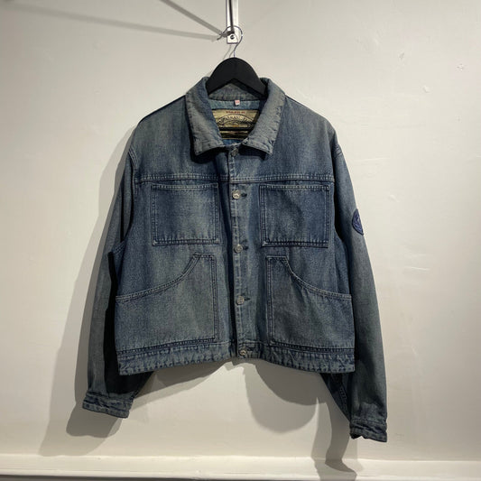 Armani Jeans 90s Denim Workwear Jacket | Large, Red