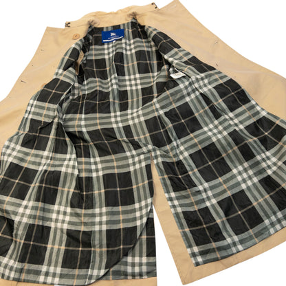 Vintage 2000s Burberry Blue Label Nova Check Lined Trench Jacket Womens Size XS | XS, Beige