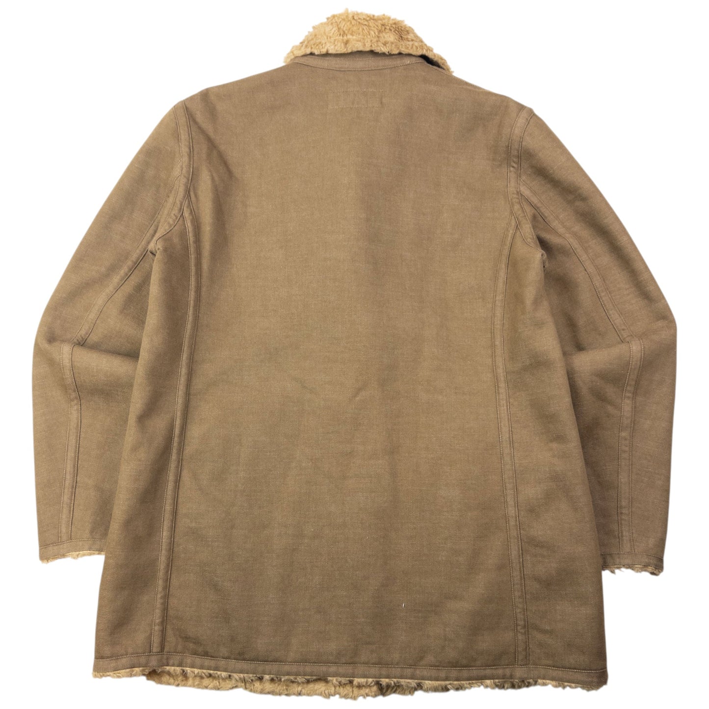 Vintage 90s Issey Miyake Fur Lined Button Up Jacket Size M | Medium, Beige