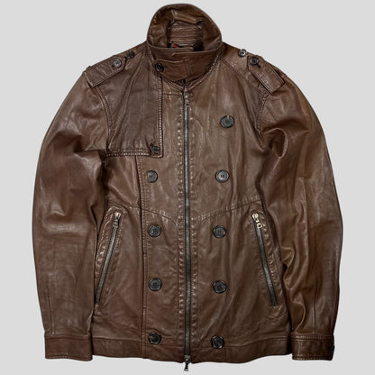 Prada Sport 00’s Brown Military Leather Modular Field Jacket - IT48 (S/M)