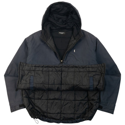 Vintage 2000s YSL Yves Saint Laurent Q Zip Padded Jacket Size L | Large, Navy