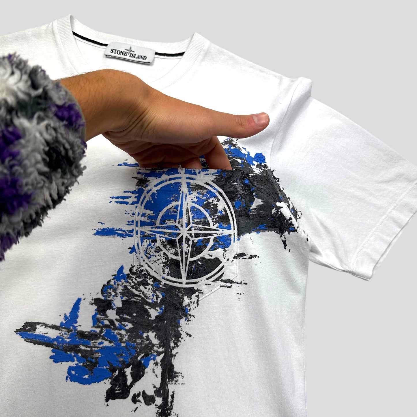 Stone Island AW20 Paint Splatter Graphic Pocket T-shirt - M