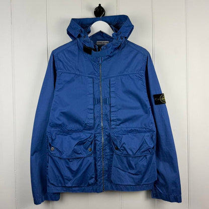 Stone Island Hooded Cotton Jacket (L) | Large, Blue