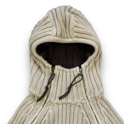 2000's Schott NYC Dual Zip Knitted Balaclava Hoodie (M) | Default Title, Beige