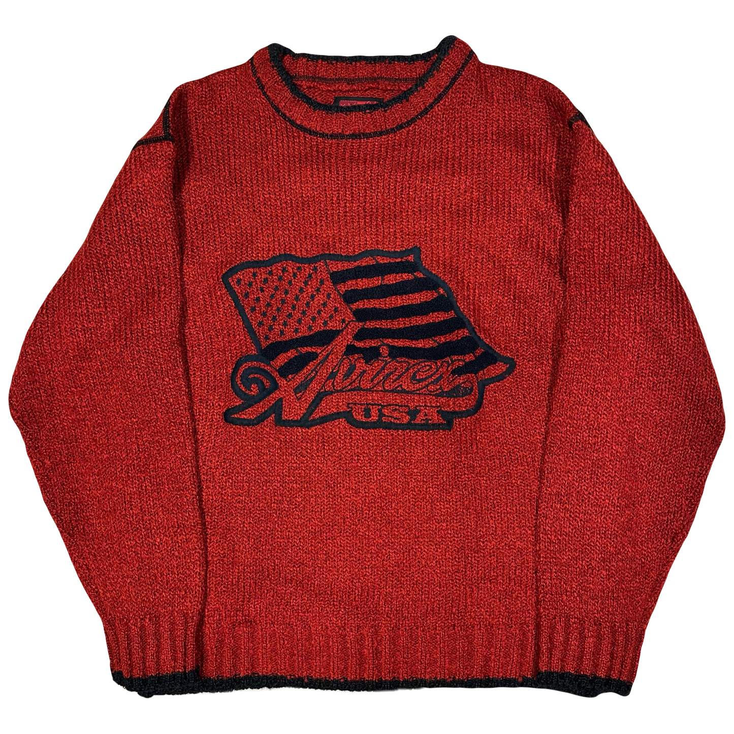Avirex Spellout Knitted Sweatshirt In Red (XL) | Avirex, Red