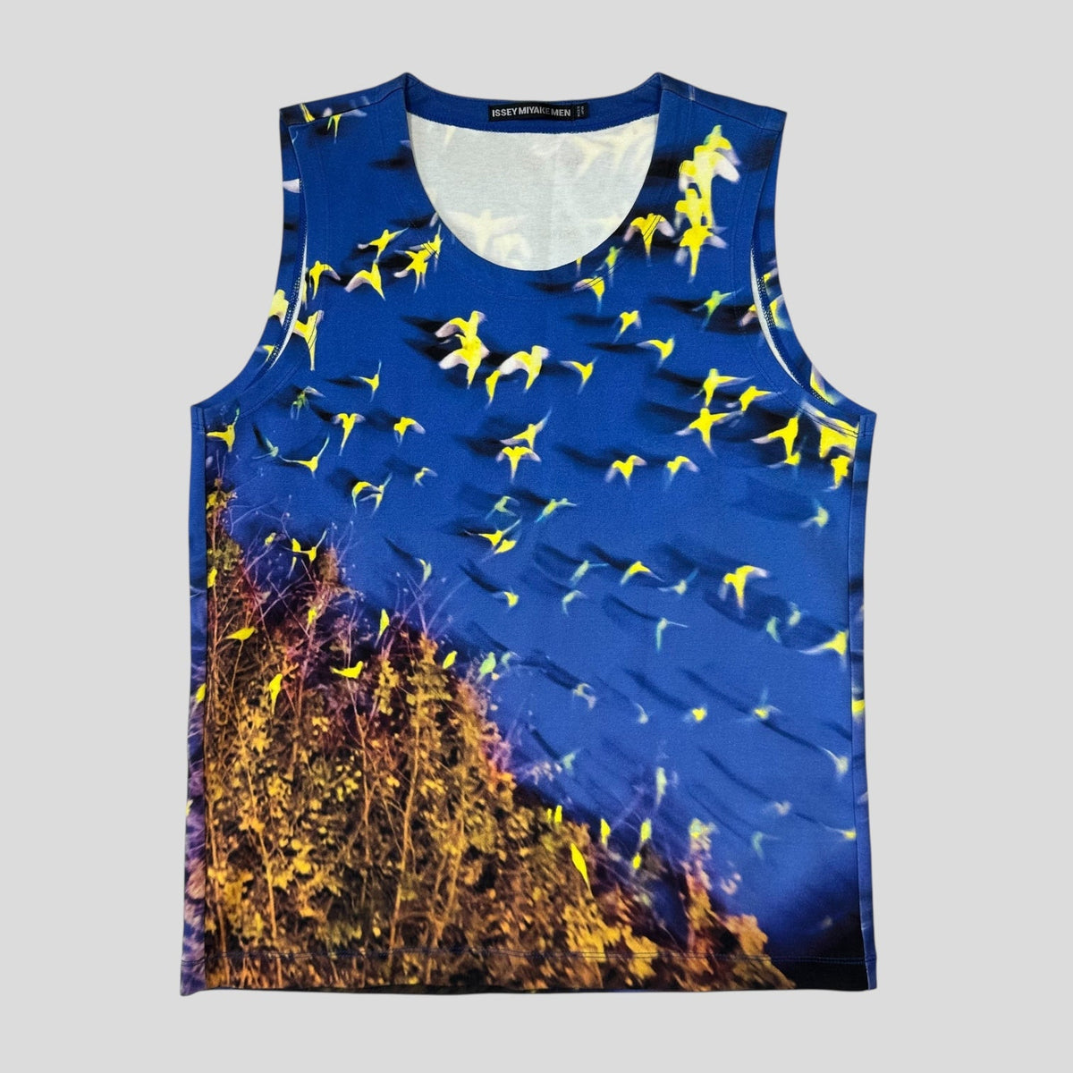 Issey Miyake 2016 Yoshinori Mizutani Parakeets Negative Vest - S | Blue