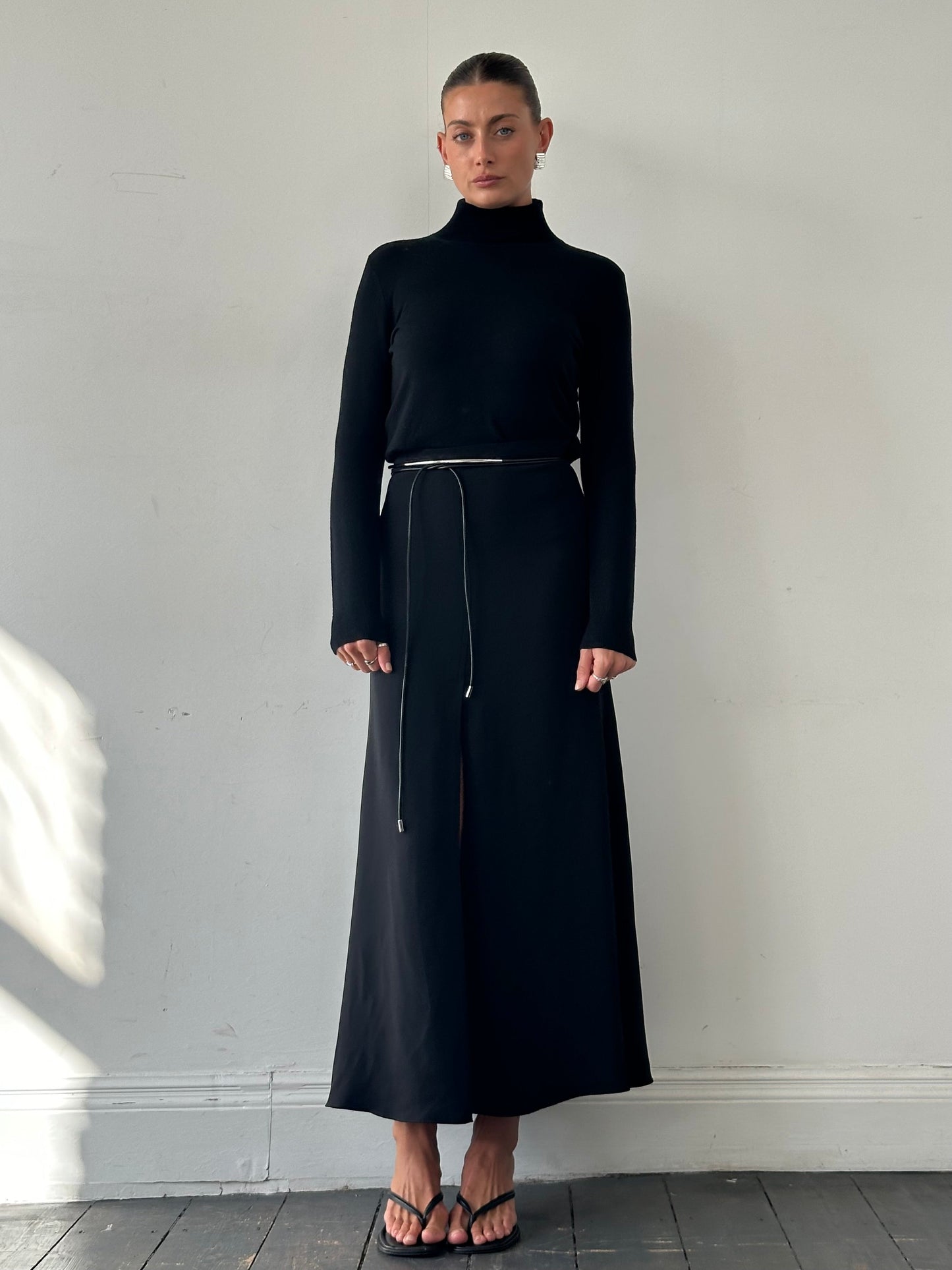 Giorgio Armani SS2023 Pure Silk Split Front A-Line Maxi Skirt - W26