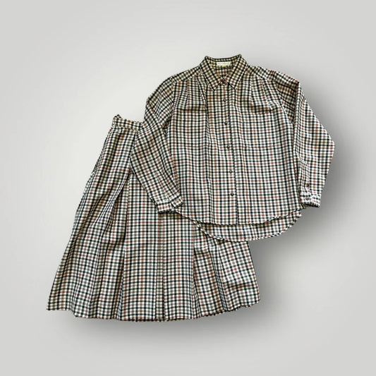Burberry 90's Checked Shirt & Skirt Set S