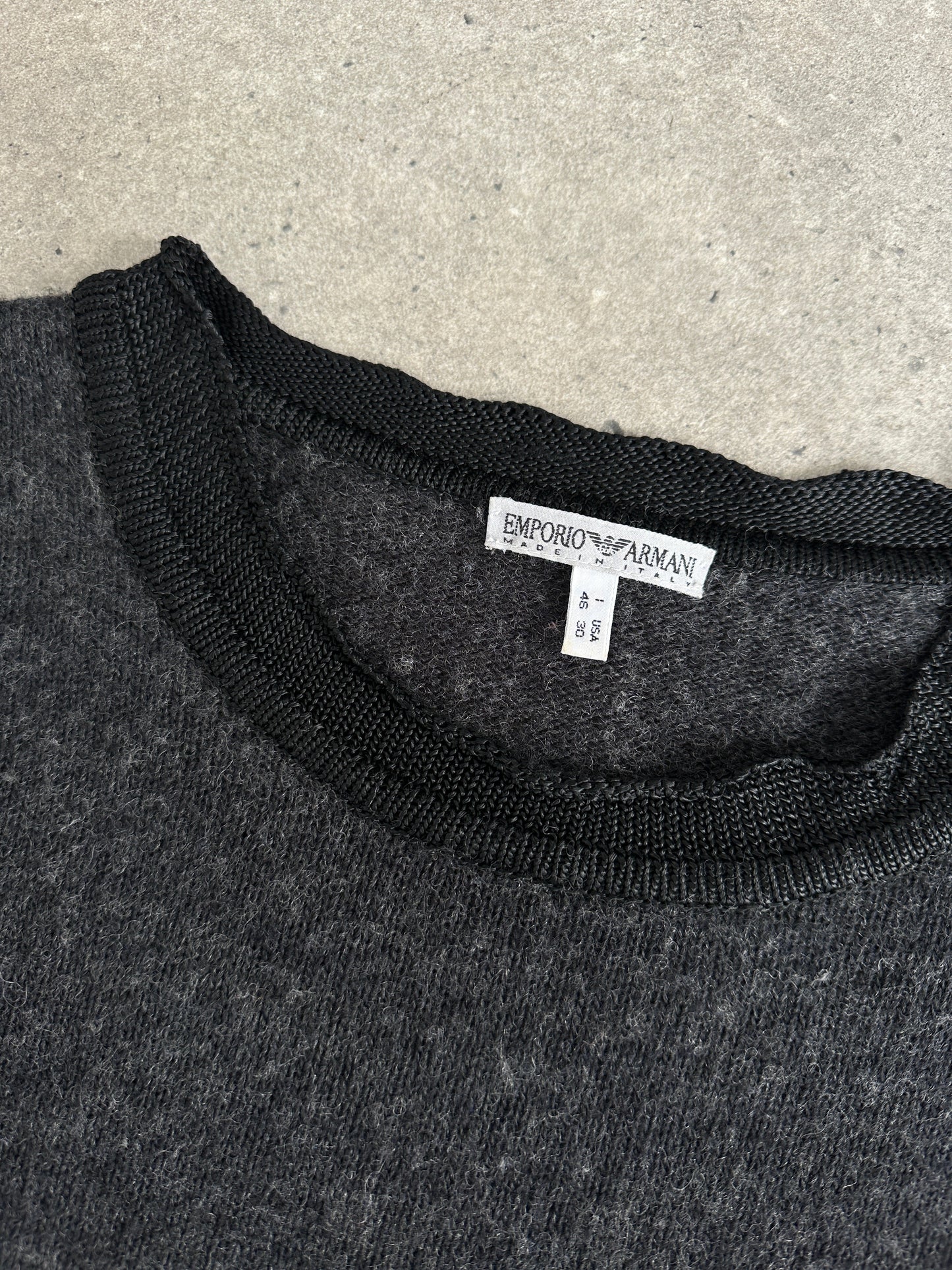 Emporio Armani 1990s Shetland Wool Boxy Bell Sleeve Jumper - M-L