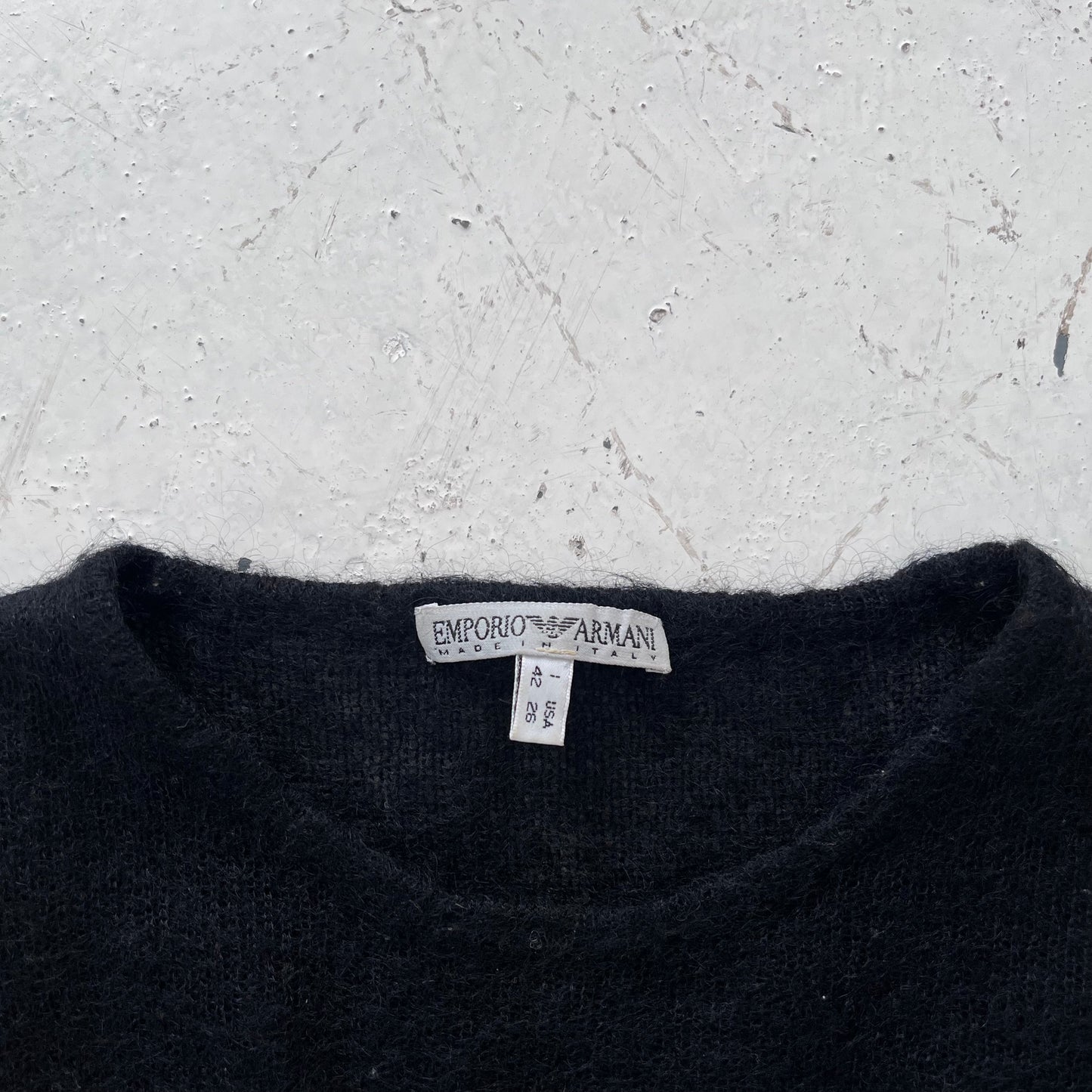1990s emporio armani sheer mohair knit | Black, Black