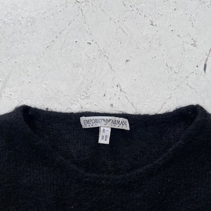 1990s emporio armani sheer mohair knit | Black, Black
