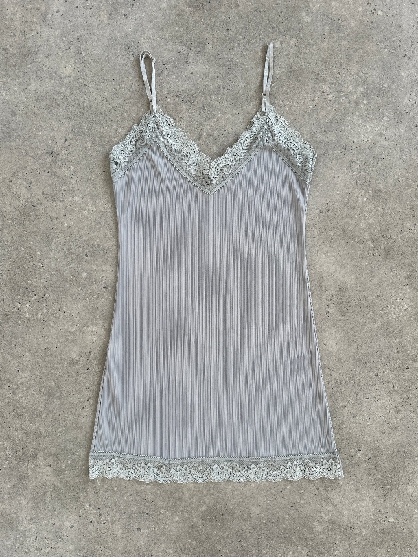 Italian Vintage 1990s Lace Sheer Mini Slip Dress - S