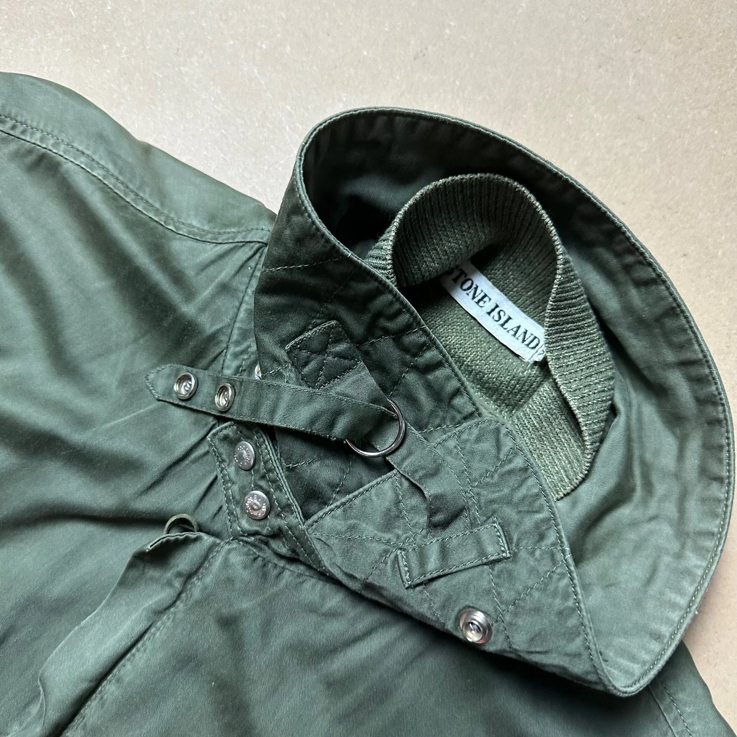 S/S 1989 Racing Green Raso Gommato Double Collar Bomber Jacket