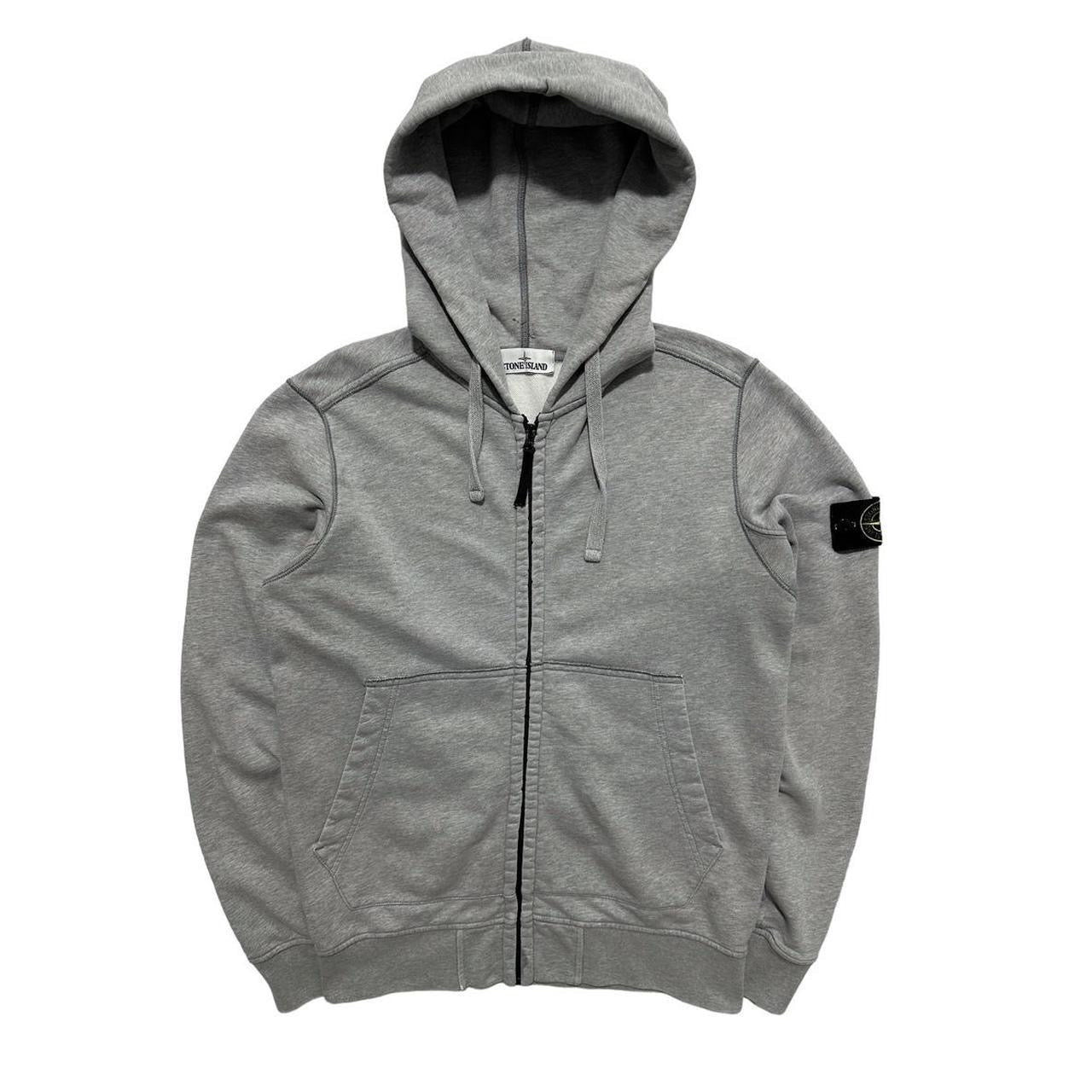 Stone Island Heather Grey Zip Up Hoodie