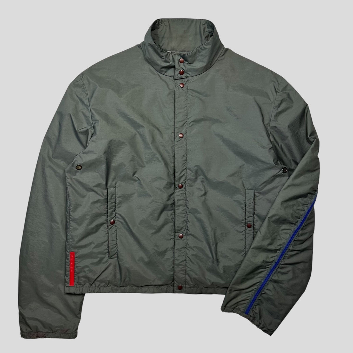 Prada Sport SS00 Gel Seam Nylon Cropped Jacket - IT50 (M) | Olive