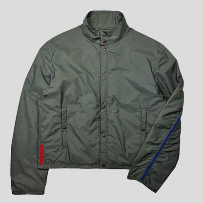Prada Sport SS00 Gel Seam Nylon Cropped Jacket - IT50 (M) | Olive