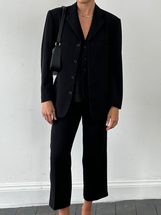 Vintage Single Breasted Three Piece Suit - 36R/W28